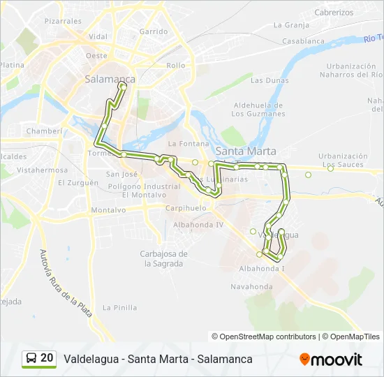 20 Bus Line Map