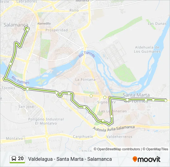 20 Bus Line Map