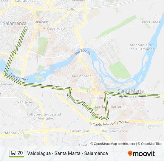 20 Bus Line Map
