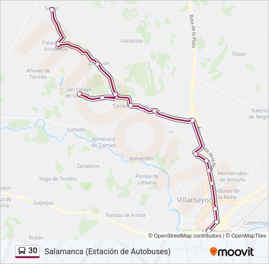 Mapa de 30 de autobús