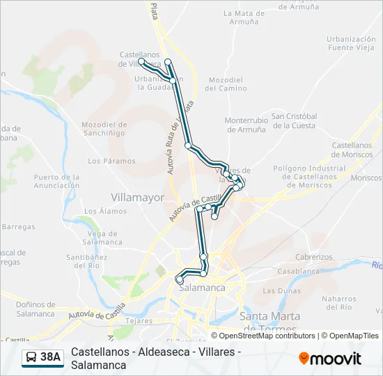 38A Bus Line Map