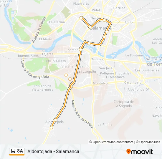 8A Bus Line Map