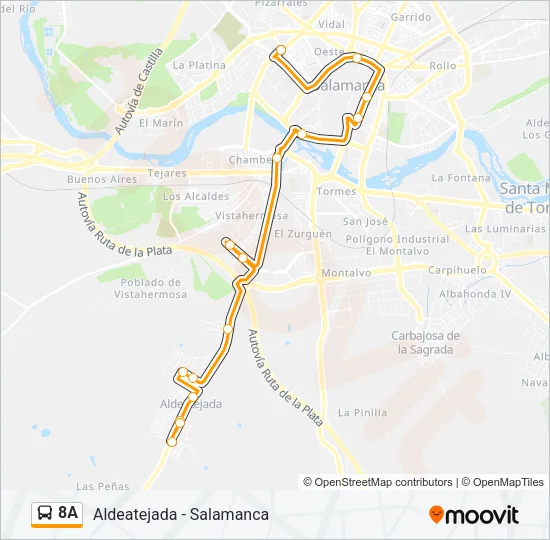 8A Bus Line Map
