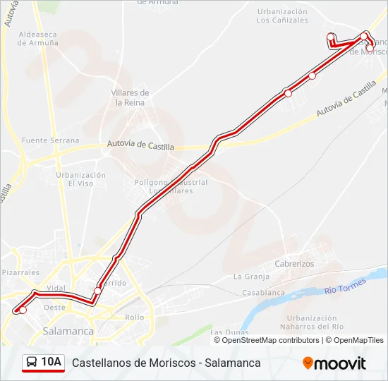 10A Bus Line Map