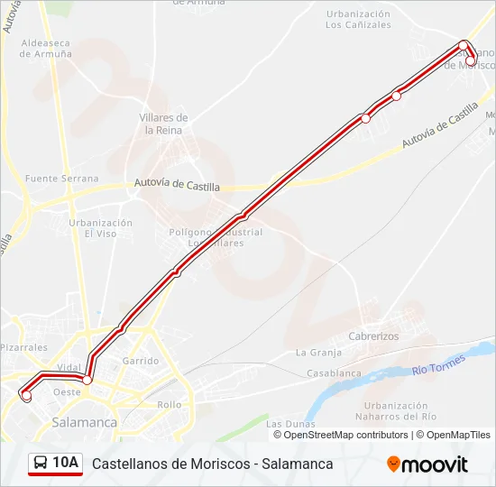 10A Bus Line Map