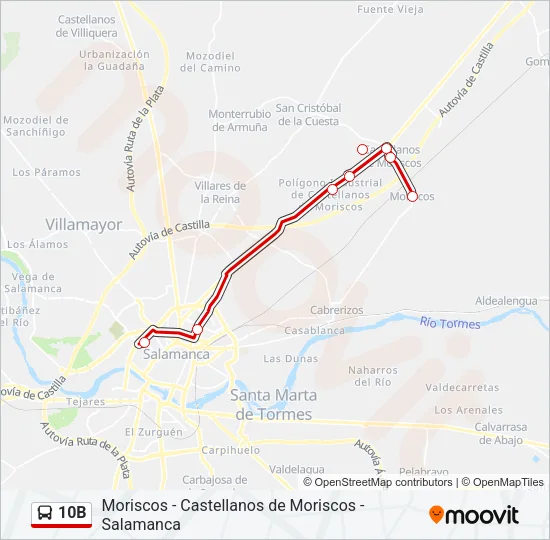 10B Bus Line Map