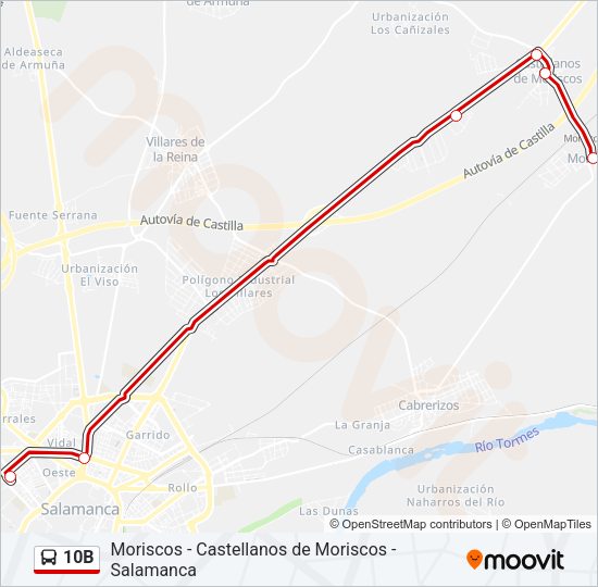 Mapa de 10B de autobús
