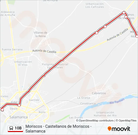 10B Bus Line Map