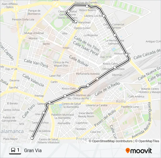 1 Bus Line Map