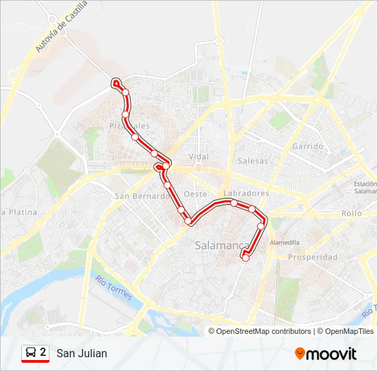 2 Bus Line Map
