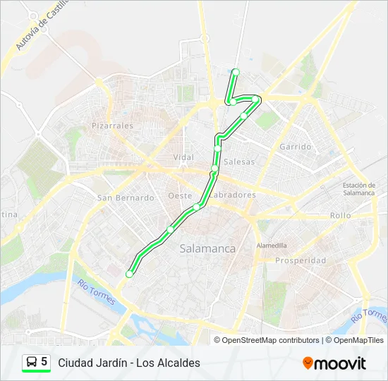 5 Bus Line Map