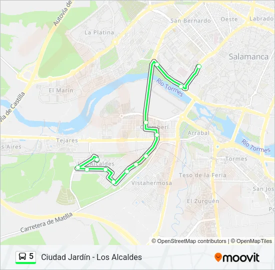 5 Bus Line Map