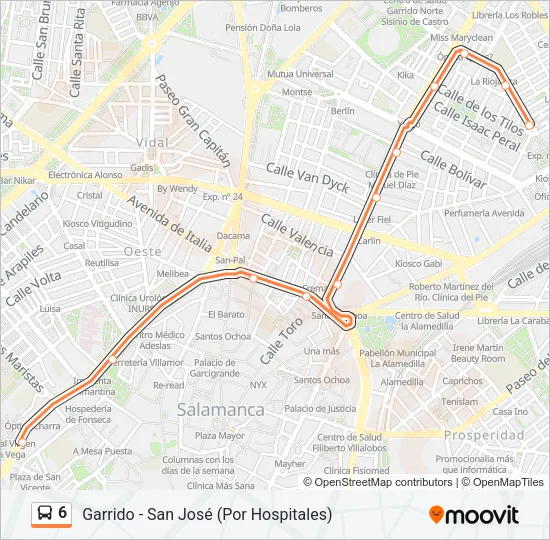 6 Bus Line Map