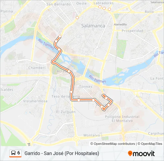 6 Bus Line Map