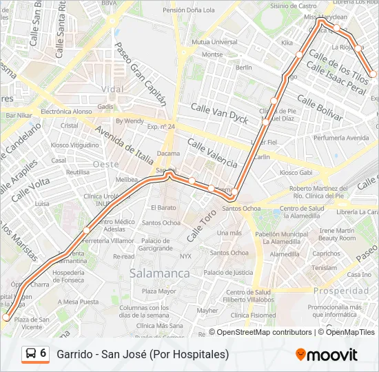 6 Bus Line Map