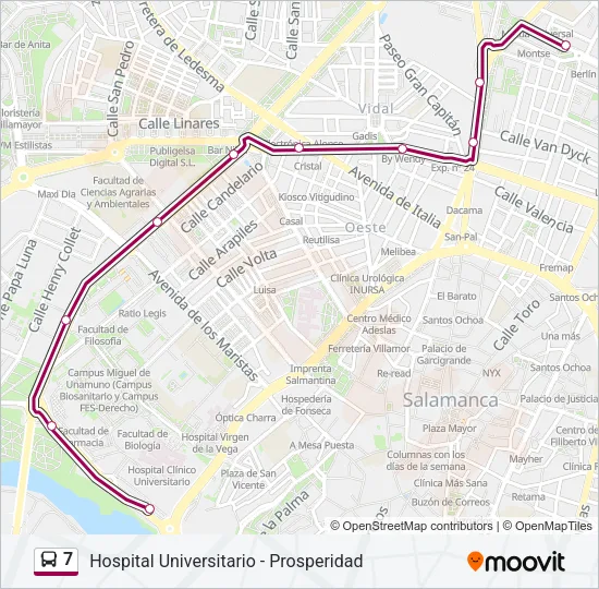 7 Bus Line Map