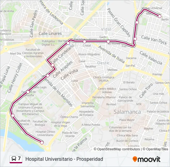7 Bus Line Map
