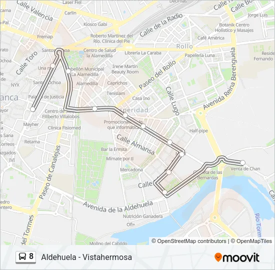 8 Bus Line Map