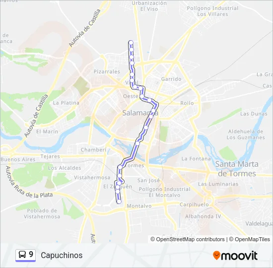 9 Bus Line Map