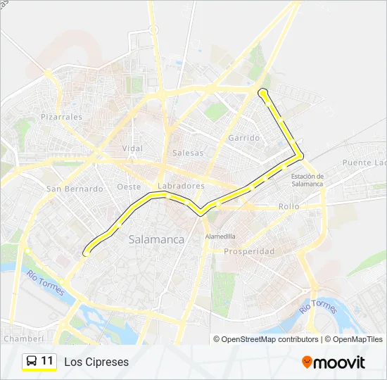 11 Bus Line Map