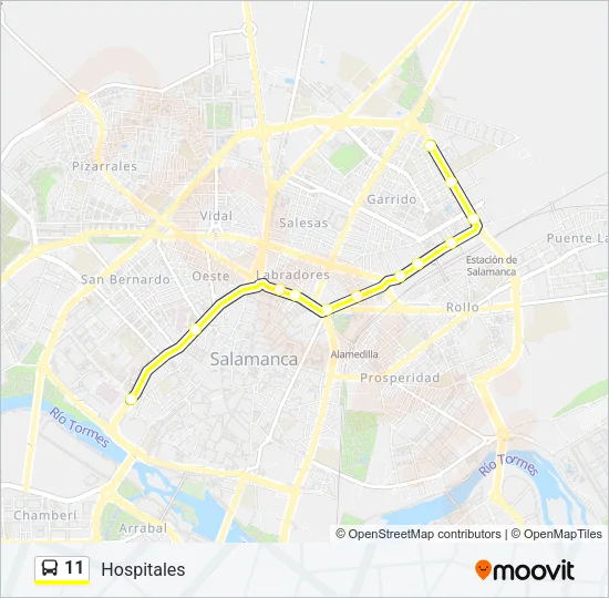 11 Bus Line Map