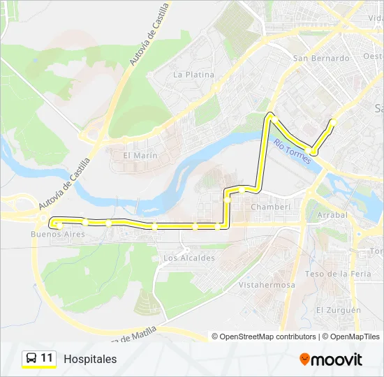 11 Bus Line Map