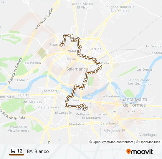 12 Bus Line Map