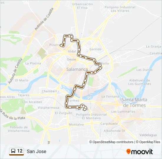 12 Bus Line Map
