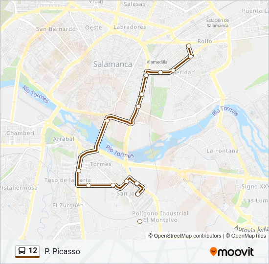 12 Bus Line Map