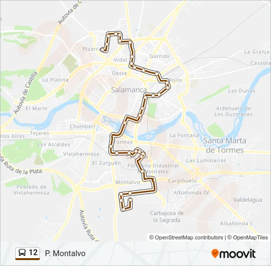 12 Bus Line Map