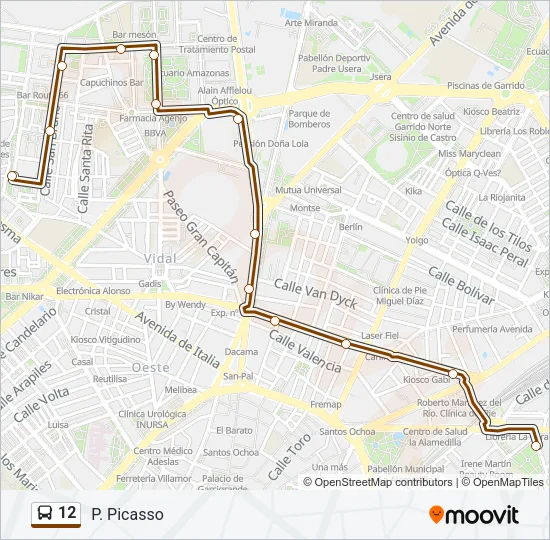12 Bus Line Map