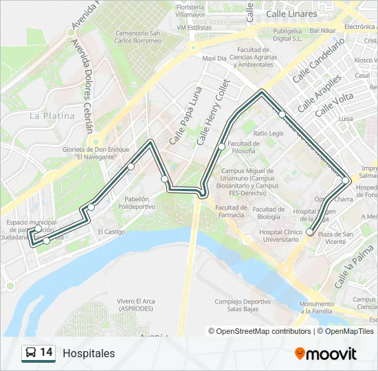 14 Bus Line Map