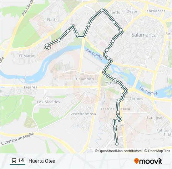 14 Bus Line Map