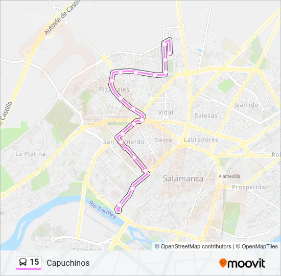15 Bus Line Map