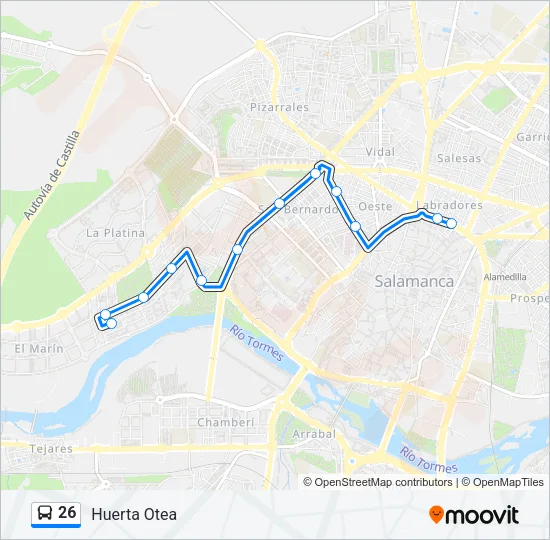 26 Bus Line Map