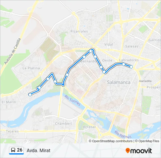 26 Bus Line Map