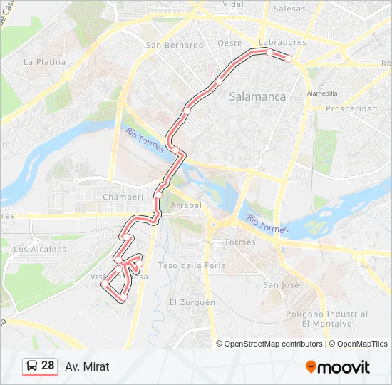 28 Bus Line Map