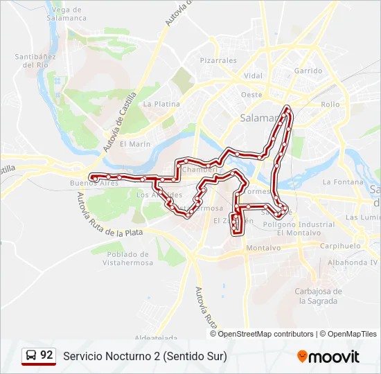 92 Bus Line Map