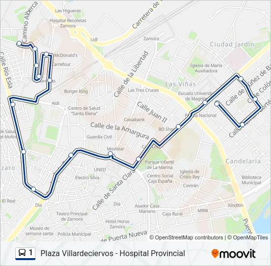 1 Bus Line Map