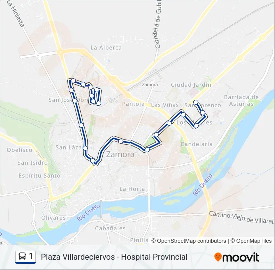 1 Bus Line Map