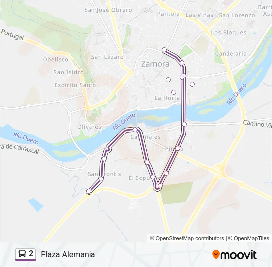 2 Bus Line Map
