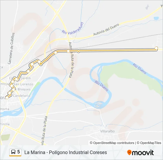 5 Bus Line Map