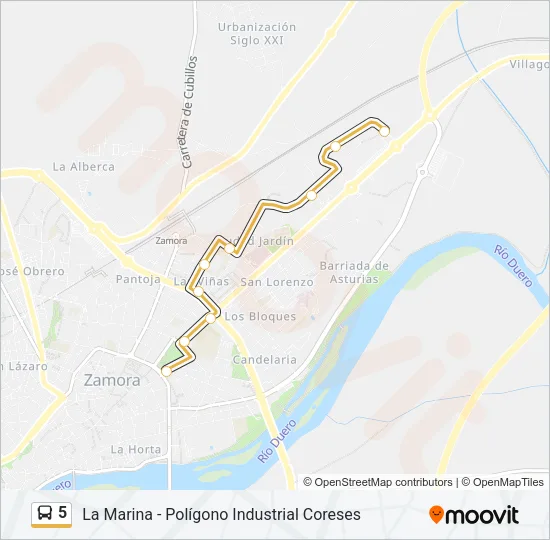 5 Bus Line Map