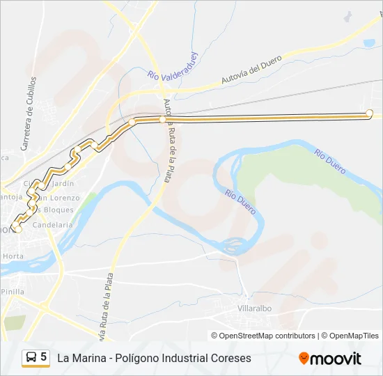 5 Bus Line Map