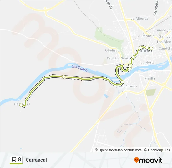 8 Bus Line Map