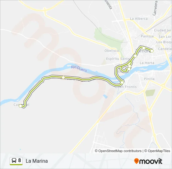 8 Bus Line Map