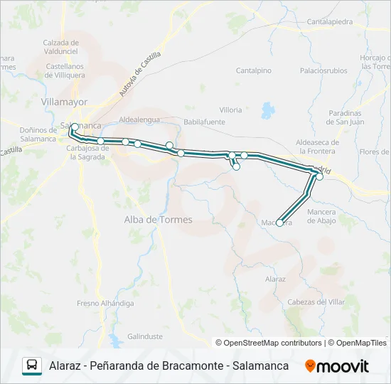 VACL-026 bus Mapa de línia