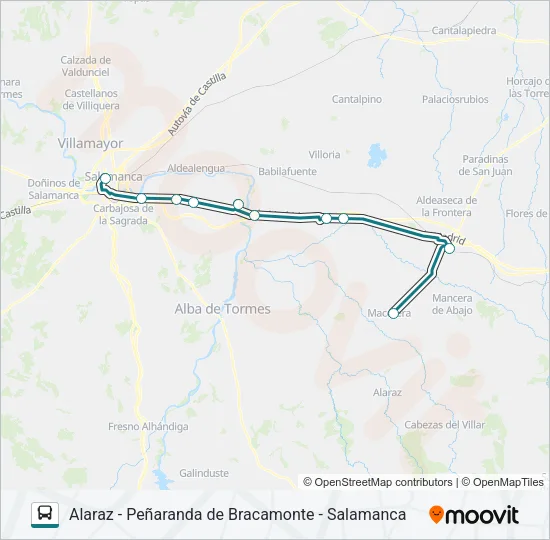 VACL-026 bus Mapa de línia