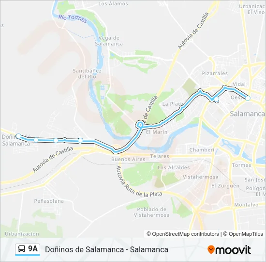 9A Bus Line Map