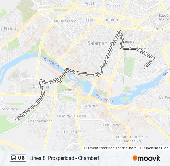 Mapa de 08 de autobús